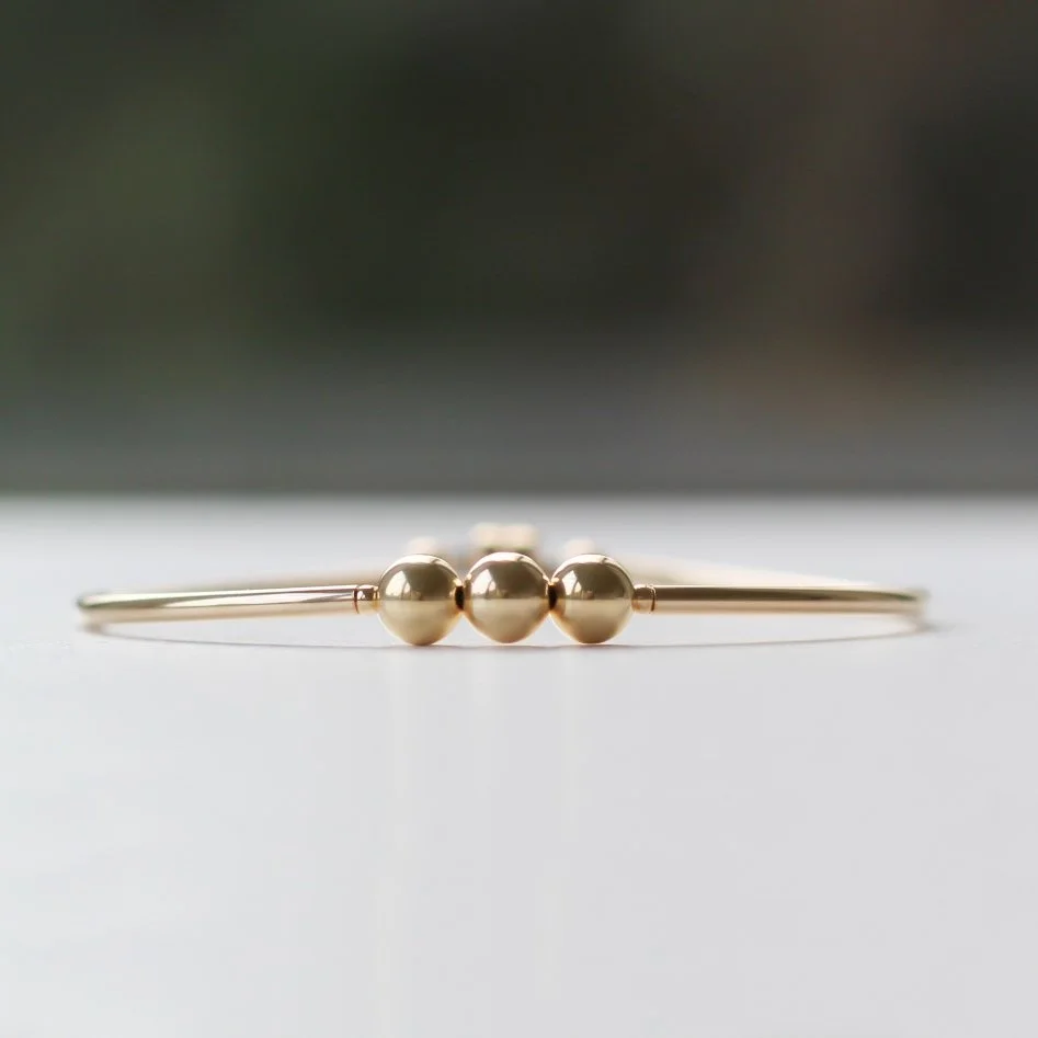 Gold filled 3 ball bracelet — carolyn clare